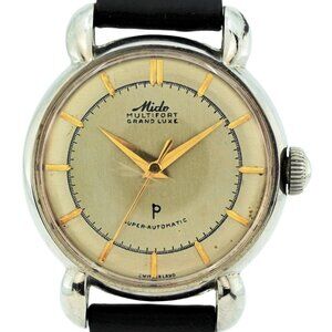 Vintage 1940s Mido Multifort Grand Luxe Super-Automatic 33.5mm Mechanical Watch!